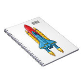 Abbildung des Cartoon von Raketenschiffen Notizblock (Rechte Seite)