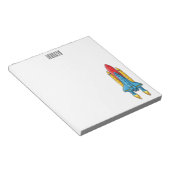 Abbildung des Cartoon von Raketenschiffen Notizblock (angewinkelt)