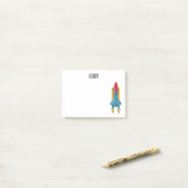 Abbildung des Cartoon von Raketenschiffen Post-it Klebezettel (Auf Schreibtisch)