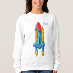 Abbildung des Cartoon von Raketenschiffen Sweatshirt