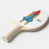 Abbildung des Cartoon von Raketenschiffen Tischtennis Schläger (Vorderseite)