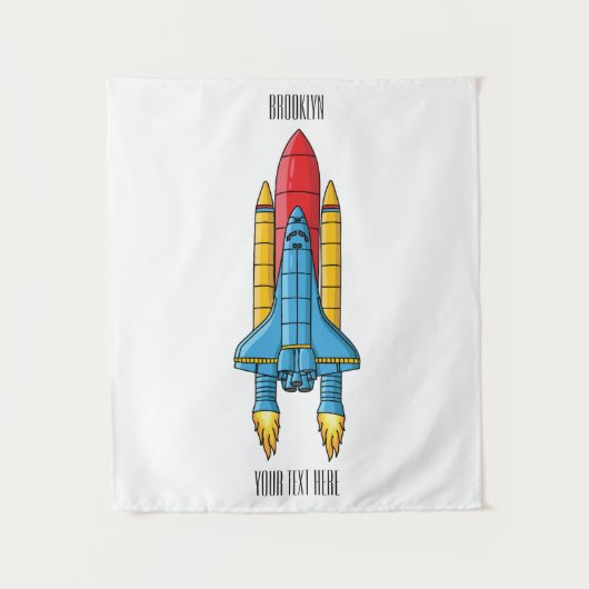 Abbildung des Cartoon von Raketenschiffen Wandteppich (Vorderseite)