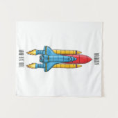 Abbildung des Cartoon von Raketenschiffen Wandteppich (Vorderseite (Horizontal))