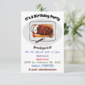 Abbildung des Cartoon von Roasttruthühnern Einladung (Stehend Vorderseite)