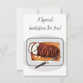 Abbildung des Cartoon von Roasttruthühnern Einladung (Rückseite)