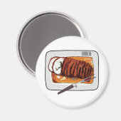 Abbildung des Cartoon von Roasttruthühnern Magnet (Vorderseite/Rückseite)