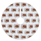 Abbildung des Cartoon von Roasttruthühnern Polyester Weihnachtsbaumdecke (Vorderseite)