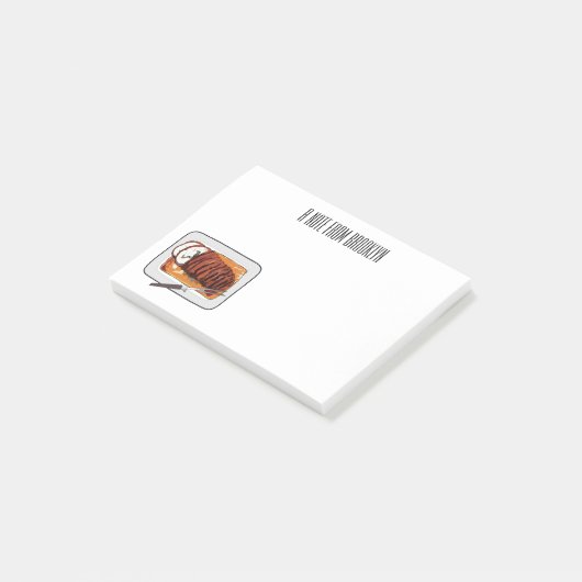 Abbildung des Cartoon von Roasttruthühnern Post-it Klebezettel (angewinkelt)