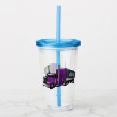 Abbildung des Cartoon von Sattelanhängern Acryltrinkbecher (Vorderseite)