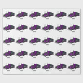 Abbildung des Cartoon von Sattelanhängern Geschenkpapier (Flach)