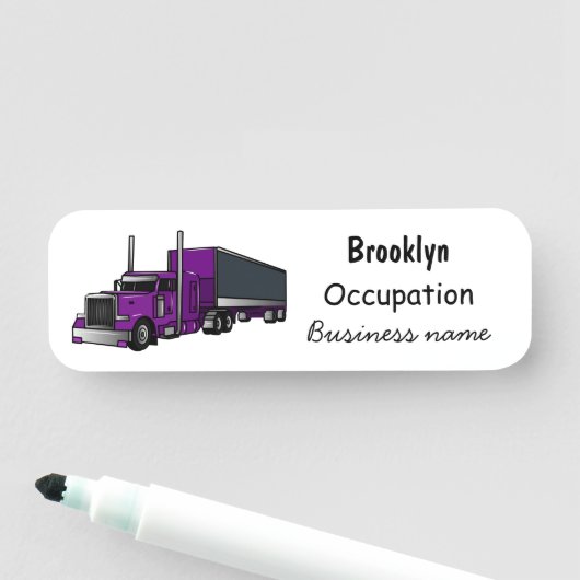 Abbildung des Cartoon von Sattelanhängern Namensschild (Beispiel)