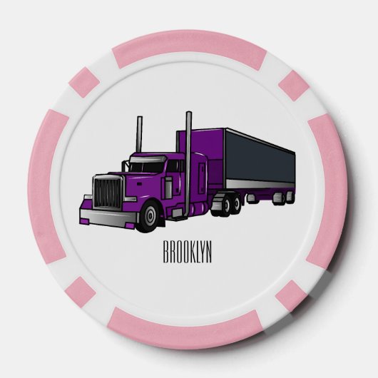 Abbildung des Cartoon von Sattelanhängern Pokerchips (Rückseite)