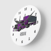 Abbildung des Cartoon von Sattelanhängern Runde Wanduhr (Winkel)