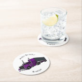 Abbildung des Cartoon von Sattelanhängern Runder Pappuntersetzer (Vor Ort)