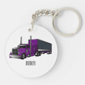 Abbildung des Cartoon von Sattelanhängern Schlüsselanhänger (Rückseite)