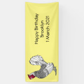 Abbildung des Cartoon von Sebright-Hühnern Banner (Vertikal)