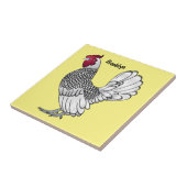 Abbildung des Cartoon von Sebright-Hühnern Fliese (Seite)