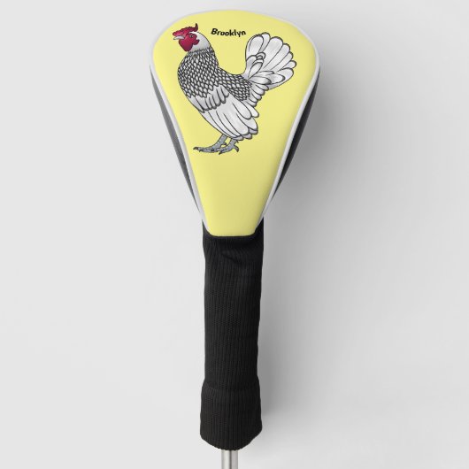 Abbildung des Cartoon von Sebright-Hühnern Golf Headcover (Vorderseite)