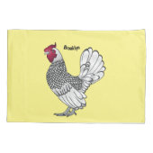 Abbildung des Cartoon von Sebright-Hühnern Kissenbezug (Rückseite)