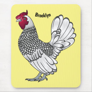 Abbildung des Cartoon von Sebright-Hühnern Mousepad