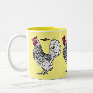 Abbildung des Cartoon von Sebright-Hühnern Zweifarbige Tasse
