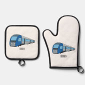 Abbildung des elektrischen Cartoon Ofenhandschuh & Topflappen-Set (Vorderseite)