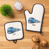 Abbildung des elektrischen Cartoon Ofenhandschuh & Topflappen-Set (Oben Unten)