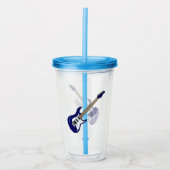 Abbildung des elektrischen Gitarren-Cartoon Acryltrinkbecher (Vorderseite)