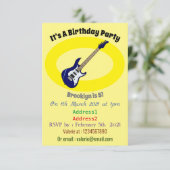 Abbildung des elektrischen Gitarren-Cartoon Einladung (Stehend Vorderseite)