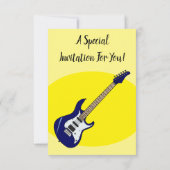 Abbildung des elektrischen Gitarren-Cartoon Einladung (Rückseite)