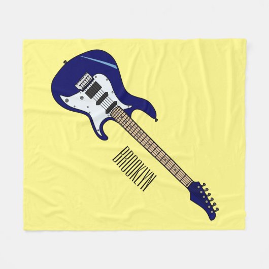 Abbildung des elektrischen Gitarren-Cartoon Fleecedecke (Vorderseite (Horizontal))