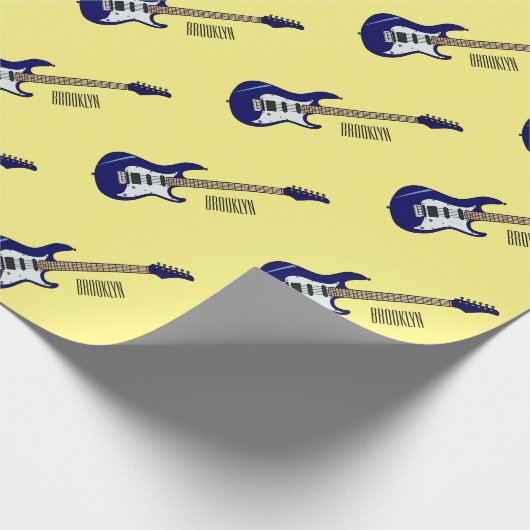 Abbildung des elektrischen Gitarren-Cartoon Geschenkpapier (Ecke)