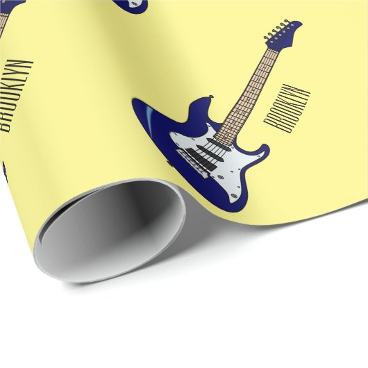Abbildung des elektrischen Gitarren-Cartoon Geschenkpapier (Rolleneckpunkt)