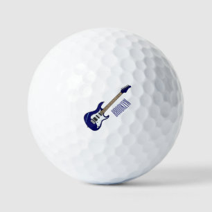 Abbildung des elektrischen Gitarren-Cartoon Golfball