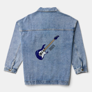 Abbildung des elektrischen Gitarren-Cartoon Jeansjacke