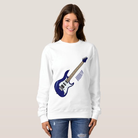 Abbildung des elektrischen Gitarren-Cartoon Sweatshirt (Vorne ganz)