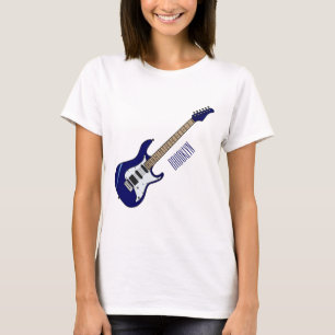 Abbildung des elektrischen Gitarren-Cartoon T-Shirt