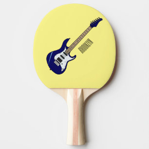 Abbildung des elektrischen Gitarren-Cartoon Tischtennis Schläger