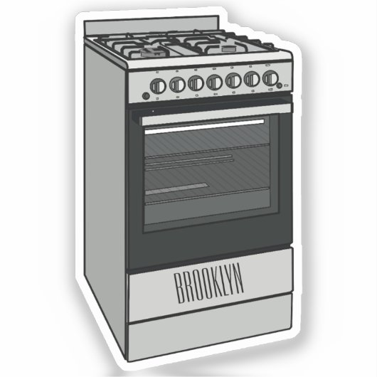 Abbildung des elektrischen Ofens Cartoon Aufkleber (Vorderseite)