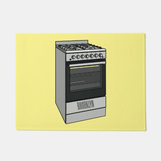 Abbildung des elektrischen Ofens Cartoon Fußmatte (Vorderseite)