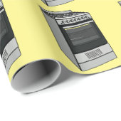 Abbildung des elektrischen Ofens Cartoon Geschenkpapier (Rolleneckpunkt)