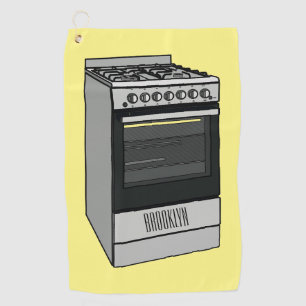 Abbildung des elektrischen Ofens Cartoon Golfhandtuch