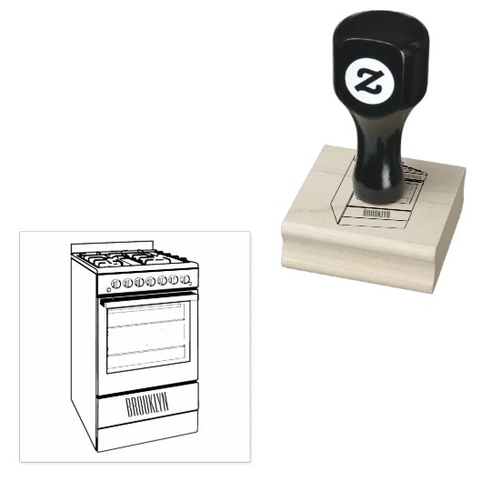 Abbildung des elektrischen Ofens Cartoon Gummistempel (Stempel)