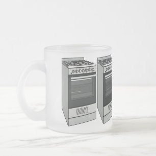 Abbildung des elektrischen Ofens Cartoon Mattglastasse