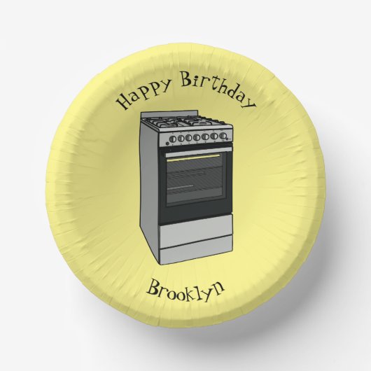 Abbildung des elektrischen Ofens Cartoon Pappteller (Vorderseite)