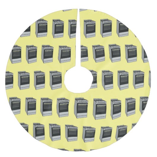 Abbildung des elektrischen Ofens Cartoon Polyester Weihnachtsbaumdecke (Vorderseite)