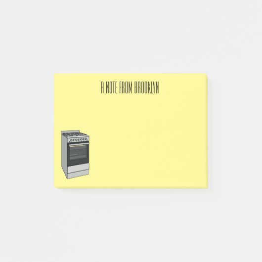 Abbildung des elektrischen Ofens Cartoon Post-it Klebezettel (Vorderseite)