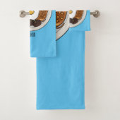 Abbildung des englischen Cartoon Badhandtuch Set (Insitu)