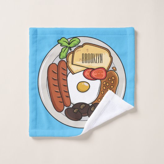 Abbildung des englischen Cartoon Badhandtuch Set (Waschlappen)