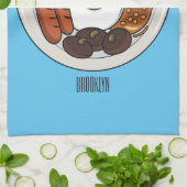 Abbildung des englischen Cartoon Geschirrtuch (Gefaltet)